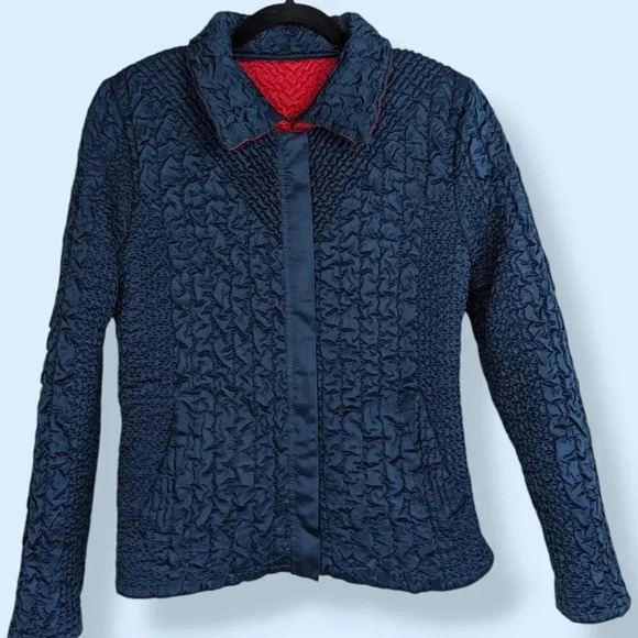 Reversible Red & Blue Zip Jacket - Picture 4 of 7